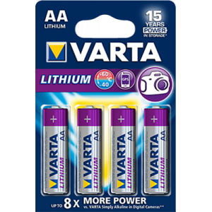 Piles lithium AA - Varta - LR06 x 4 Varta