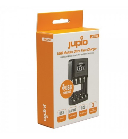 JUPIO Chargeur ultra rapide pour accus AA et AAA