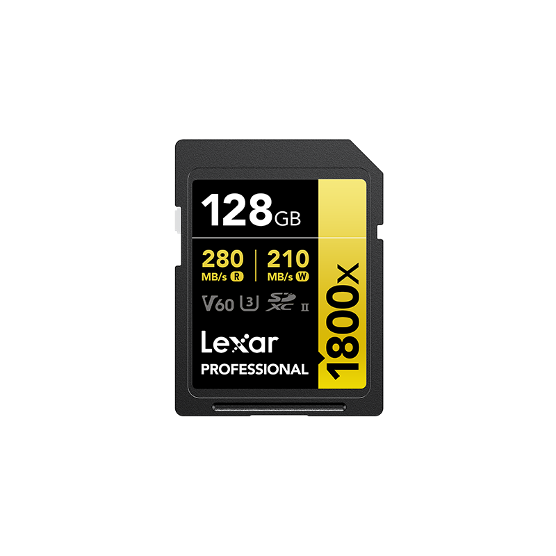 Carte SD 128 GO 1800X LEXAR PRO SDXC™ UHS-II série GOLD