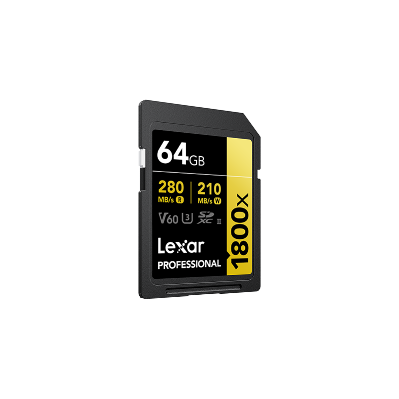 Carte SD 64 GO 1800X LEXAR PRO SDXC™ UHS-II série GOLD