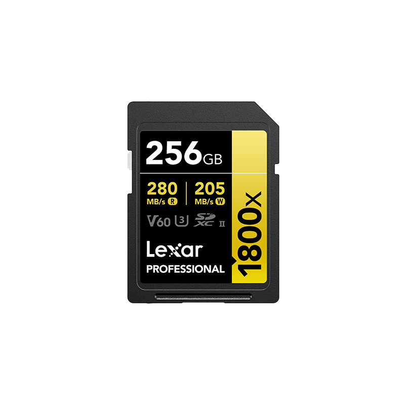Carte SD 256 GO 1800X LEXAR PRO SDXC™ UHS-II série GOLD