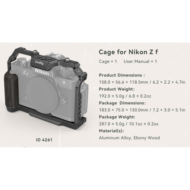 SmallRig 4261 Cage pour Nikon Zf