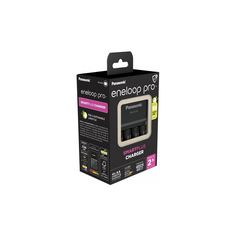 ENELOOP PRO-Chargeur 2h BQ-CC55+4 Piles Recharg. AA-NiMh-2450mAh-noir