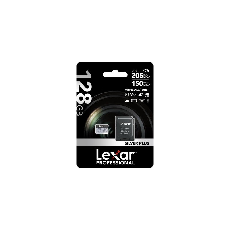 Carte micro-SD 128 GO LEXAR V30 SILVER